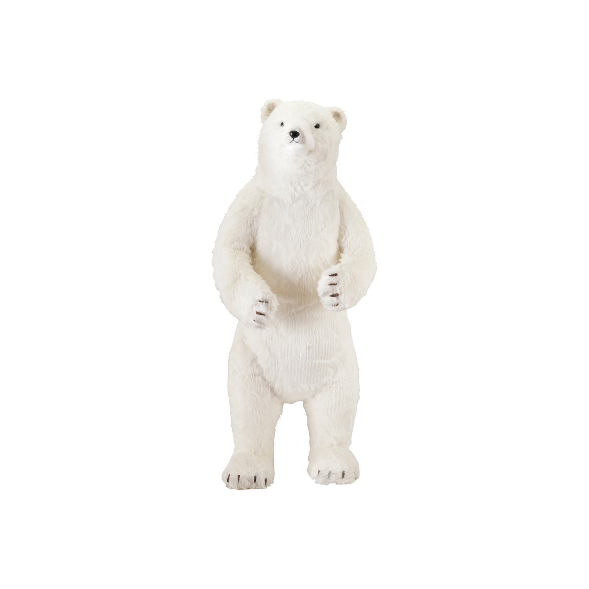 Faux Fur & Foam Standing Polar Bear, White & Black Tall