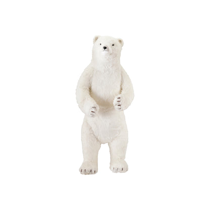 Faux Fur & Foam Standing Polar Bear, White & Black Tall
