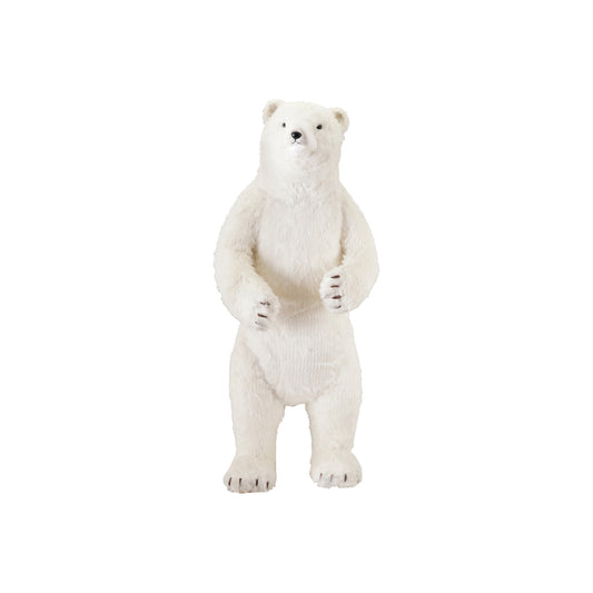 Faux Fur & Foam Standing Polar Bear, White & Black Tall