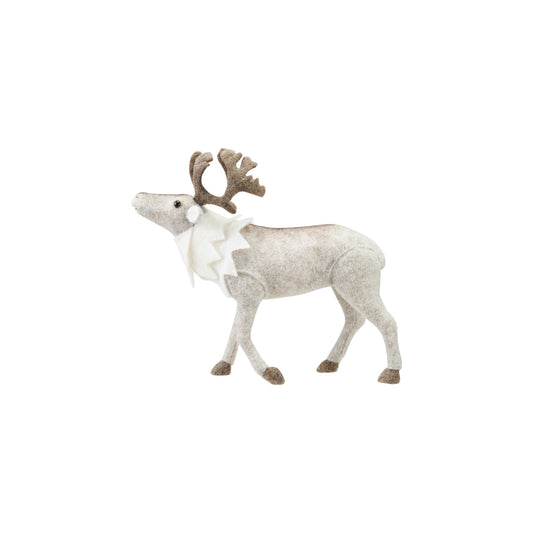 Faux Fur Standing Caribou, Brown & Cream Color