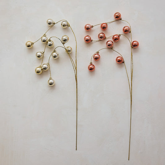 Plastic Ball Spray, Pink & Gold Finish