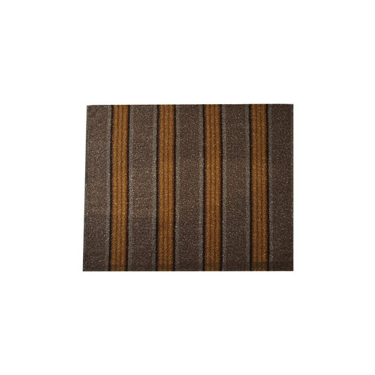 Fabric Faux Sherpa Throwwith Stripes,Brown,Black & Yellow In Stock