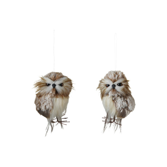 Faux Fur Owl, Brown & White,2 Styles