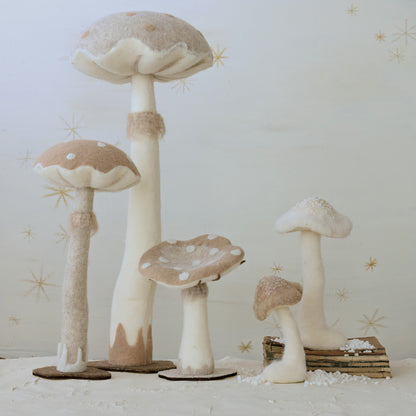 Foam & Fabric Mushroom with Glitter & Base